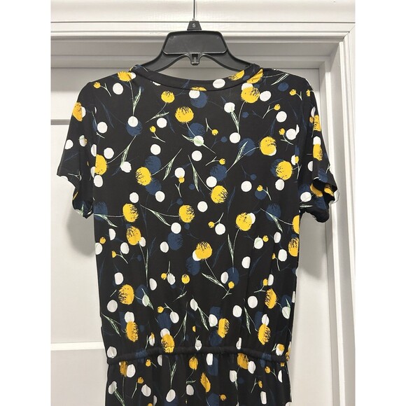 Simiar Fariry Women’s Size Medium Knit Tulip Floral Black Multicolor Midi Dress - Picture 8 of 9